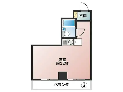 ホワイトキャッスル小金井(ワンルーム/3階)の間取り写真