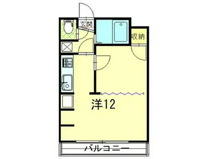 ハイシティ長谷川第2(ワンルーム/2階)の間取り写真