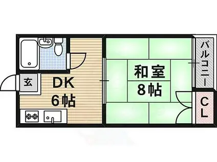 コーポ大垣(1DK/1階)の間取り写真