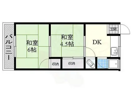 西尾文化(2DK/2階)の間取り写真