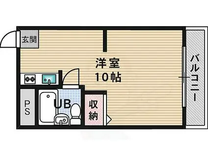山崎第10マンション(ワンルーム/3階)の間取り写真