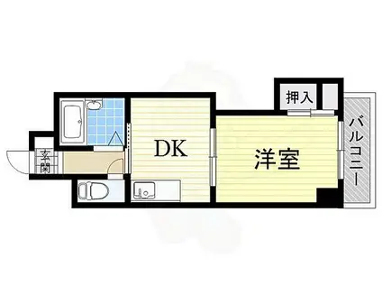 上新庄グランドハイツ北(1DK/8階)の間取り写真