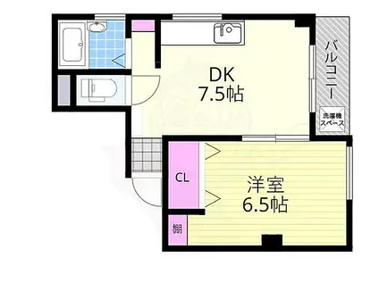 ニューライフ三和(1DK/3階)の間取り写真