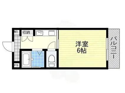 プレジデント横田(ワンルーム/2階)の間取り写真