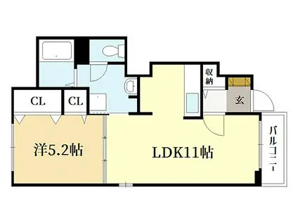 イエローローズII(1LDK/1階)の間取り写真