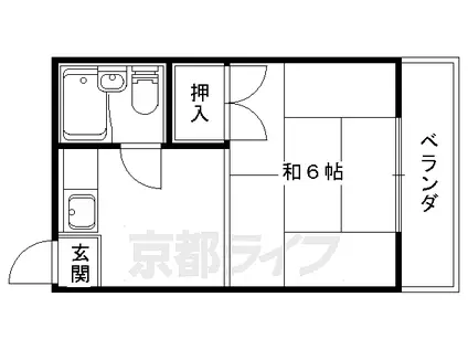 WYNN御陵(1K/2階)の間取り写真