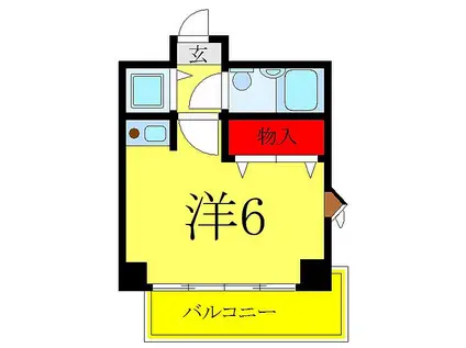 西日暮里レジデンスI(ワンルーム/1階)の間取り写真