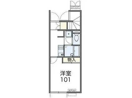 レオネクストエルラゾ(1K/1階)の間取り写真