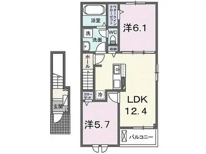 エアーライズ(2LDK/2階)の間取り写真