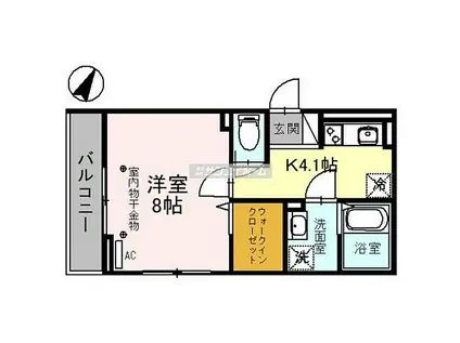 メゾン鶴丸(1K/3階)の間取り写真