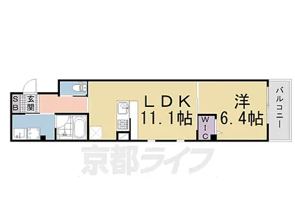 POUR TOUJOURS東福寺(1LDK/2階)の間取り写真