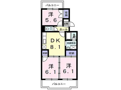 柴崎台ビューハイツ(3DK/3階)の間取り写真