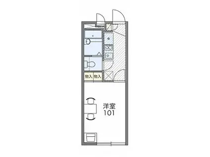 レオパレスソフィア中原(1K/3階)の間取り写真