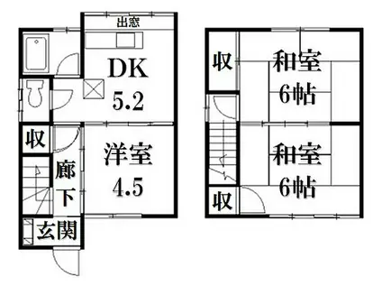 モアアパート(3DK/2階)の間取り写真