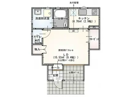 S.A.BOX寺家A棟(ワンルーム/1階)の間取り写真