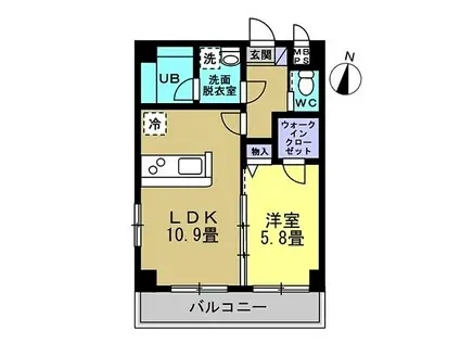 フェリーチェ栄町(1LDK/2階)の間取り写真