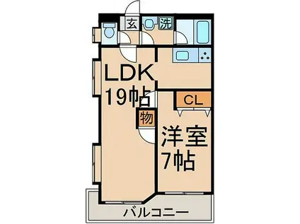 GRANDSLAM青梅(2LDK/3階)の間取り写真