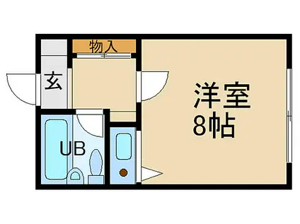 ティアラ宝塚(ワンルーム/6階)の間取り写真