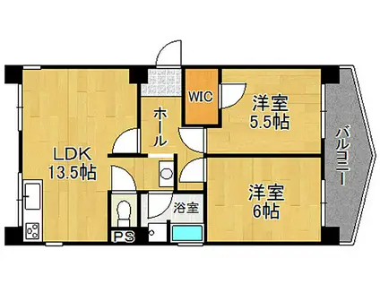 サウスTAKARAZUKA(2LDK/3階)の間取り写真