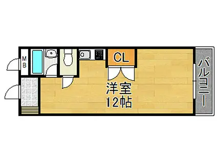 マンションビセイ(ワンルーム/1階)の間取り写真