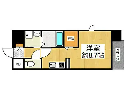 ONLYONE川西中央I(ワンルーム/6階)の間取り写真