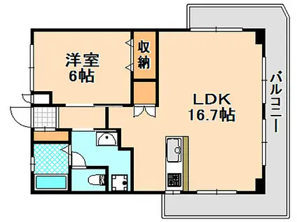 前田マンション(1LDK/4階)の間取り写真