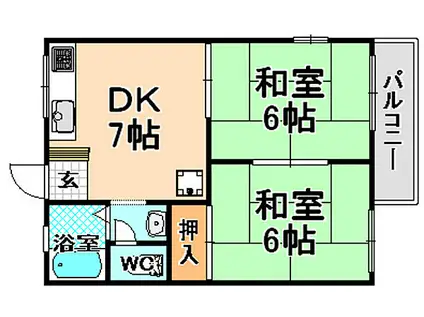 ハイツ金和田(2DK/2階)の間取り写真