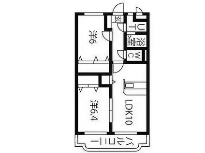 ユーミーナリサ(2LDK/3階)の間取り写真