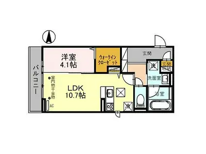 D-ノース(1LDK/1階)の間取り写真