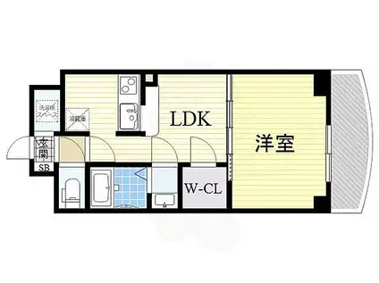 ノルデンタワー新大阪アネックス(1LDK/11階)の間取り写真