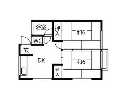 田村荘(2DK/2階)の間取り写真