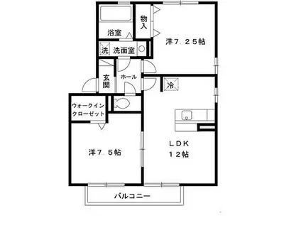 リビングタウン古坂壱番館(2LDK/2階)の間取り写真