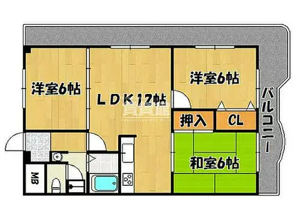 コンテンポラリー貴崎(3LDK/3階)の間取り写真