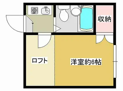 東加古川(1K/2階)の間取り写真