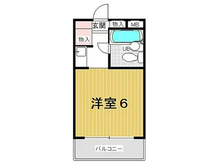 ダイドーメゾン六甲(ワンルーム/1階)の間取り写真
