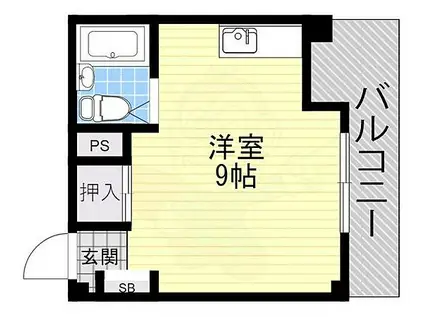 ロータリーマンション中町(ワンルーム/3階)の間取り写真