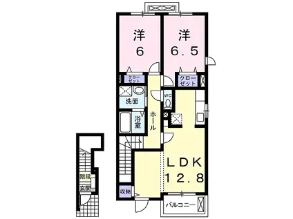 プロヴァンス(2LDK/2階)の間取り写真