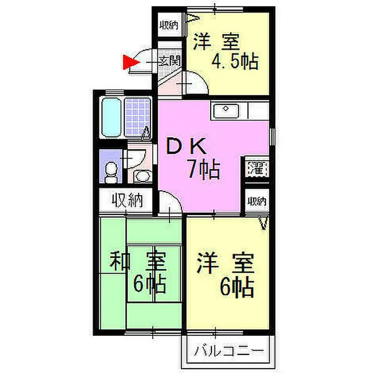 ルミエール大井A 1階階 間取り