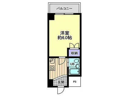 信開ウェラコート新神田(1K/1階)の間取り写真