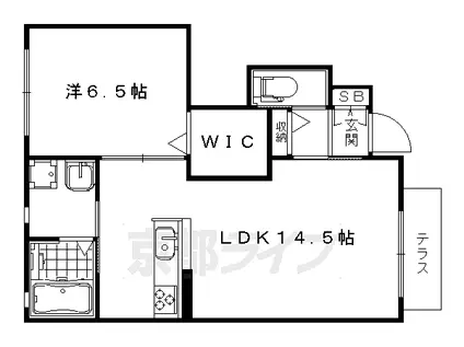 ルーチェ太秦(1LDK/1階)の間取り写真