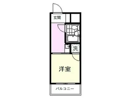 ドミール武蔵台(1K/3階)の間取り写真