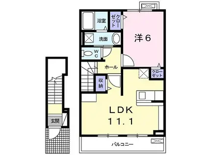 ブライトヒルメゾン(1LDK/2階)の間取り写真