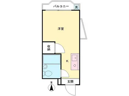 キャトルセゾン橋本(ワンルーム/4階)の間取り写真