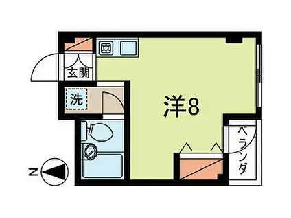 マガキコーポII(ワンルーム/3階)の間取り写真