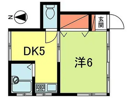 あさなみ荘(1K/1階)の間取り写真