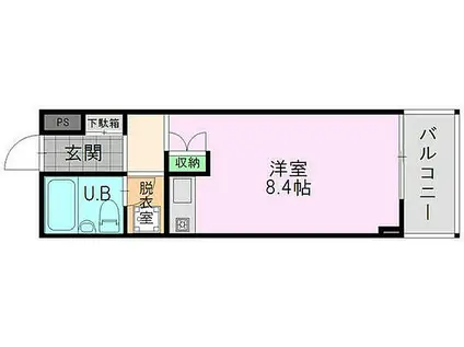 インターシティ小松(ワンルーム/2階)の間取り写真