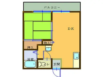 神谷ハイツ(1DK/1階)の間取り写真