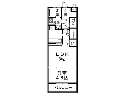 JR阪和線 紀伊中ノ島駅 徒歩13分 2階建 築14年(1LDK/2階)の間取り写真