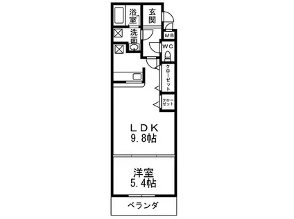 JR阪和線 紀伊中ノ島駅 徒歩13分 2階建 築14年(1LDK/2階)の間取り写真