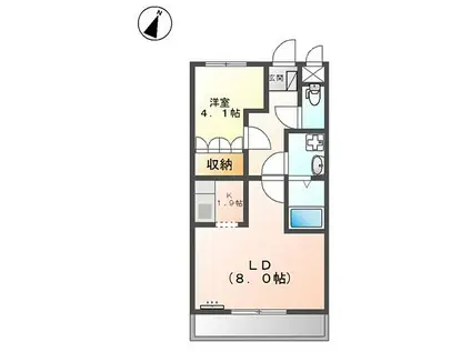 JR紀勢本線 海南駅 バス乗車時間：22分 野上厚生病院前バス停で下車 徒歩5分 2階建 築16年(1LDK/1階)の間取り写真